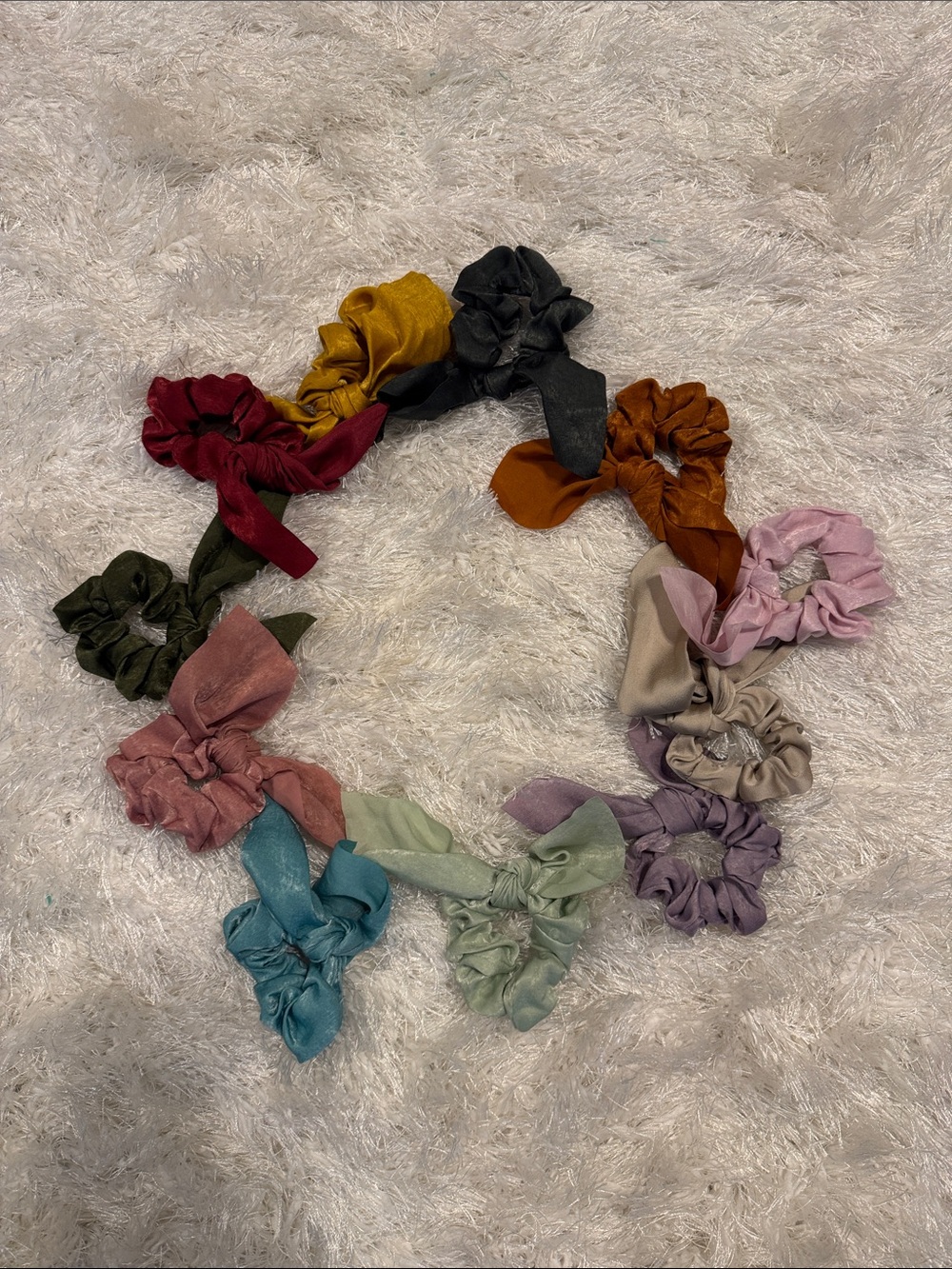 Source Unknown Multicolor Satin Scrunchie Set